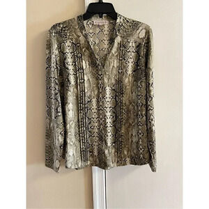 Nanette Lepore Snake Print Blouse - Beige and Black